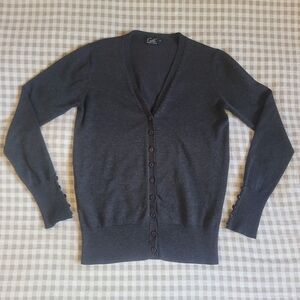 Dark Gray Button Up Cardigan Sweater Size Small
